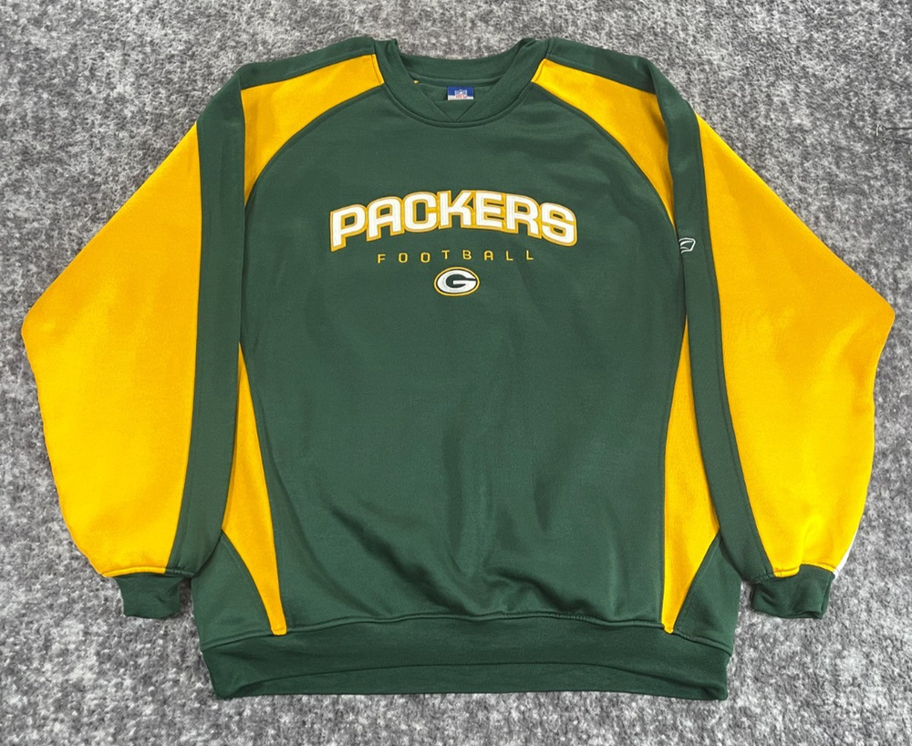 Vintage Green Bay Packers NFL Reebok Sweater Large Embroidered Sweatshirt Y2K